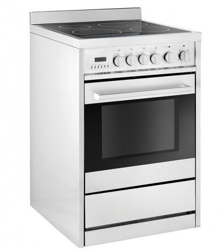 Cuisinière à revêtement en céramique, 4 foyers de cuisson, 600 x 600 x 900 mm, avec four électrique