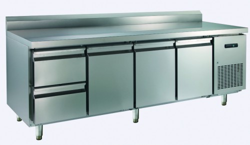 Counter, 2245x700x970mm, 3 doors,2 drawers, with upstand 100