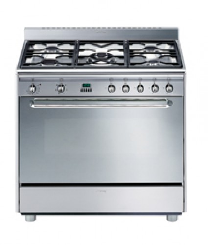 Cuisinière au gaz en acier inoxydable avec 5 brûleurs 