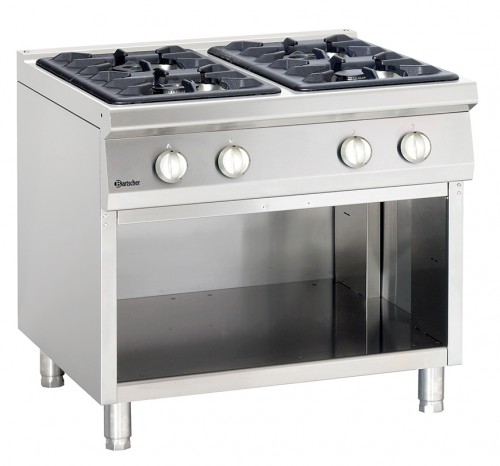 Gas stove 900, W900, 4 Burners, open base unit