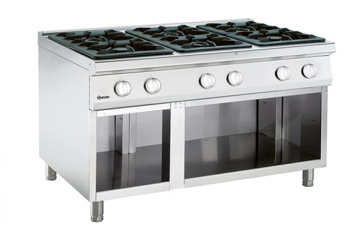 Gas stove 900, W1350, 6 Burners, open base unit