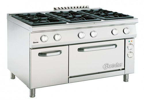 Gas stove 900, W1350, 6 Burners, electric oven
