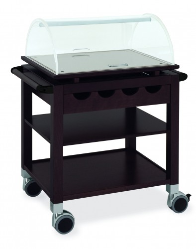 Wood trolleys - wengé finish - 3 shelves