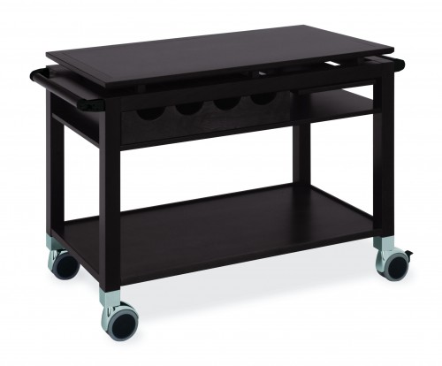 Wood trolleys - wengé finish - 2 shelves