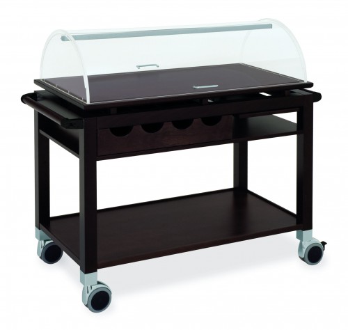 Wood trolleys - wengé finish - 2 shelves