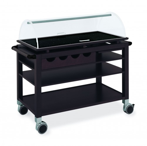 Wood trolleys - wengé finish - 3 shelves