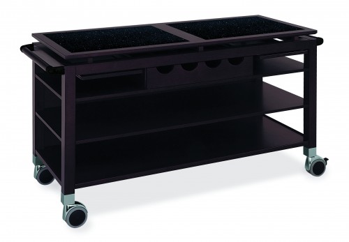 Wood trolleys - wengé finish - 4 shelves