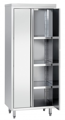 Armoire haute 600, L1600, 2 portes coulissantes, Acier inoxydable