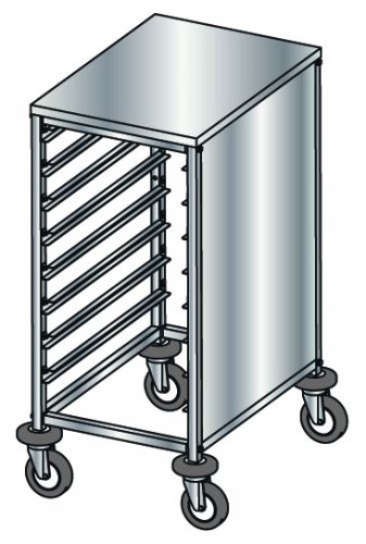 GN Container trolleys - Stainless sttel panels on 2 sides - Loading capacity  8 1/1GN